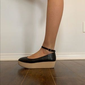 Black platform flats